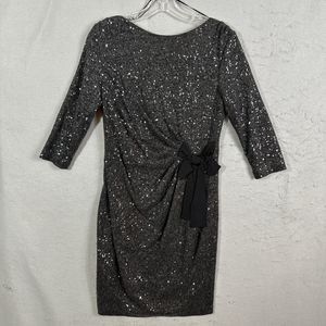 Taylor Sheath Dress with Side Bow & Three Quarter Sleeves Size 2